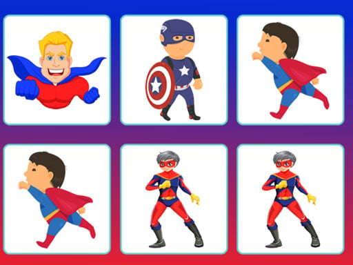 Super Heroes Memory Online Puzzle Game